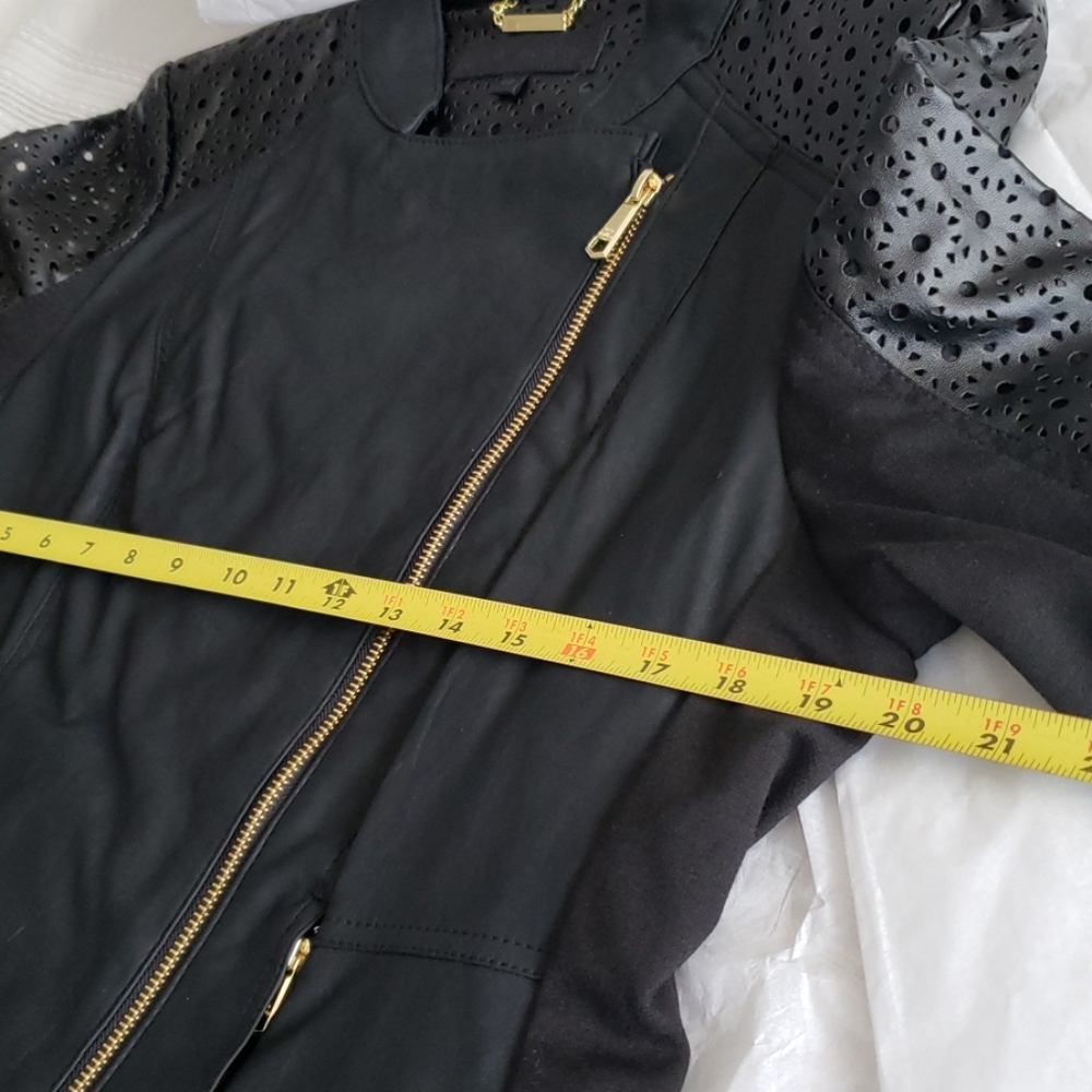 SOLD ****   STEVE MADDEN New Perforated MOTO Jacket Coat  L - Picture 7 of 11
